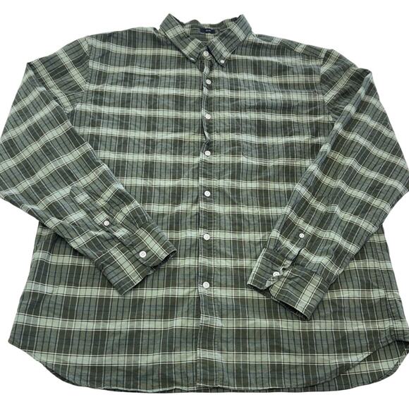 J Crew Shirt Mens 2XL Green Plaid Flex Oxford Slim Button Down Casual Preppy XXL - Picture 1 of 8